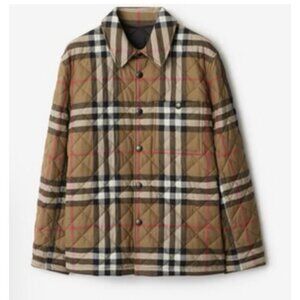 Burberry Trucker Jacket Quilted Neutrals Pattern Medium